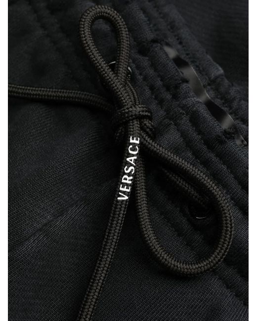Versace Black Logo-Print Track Pants
