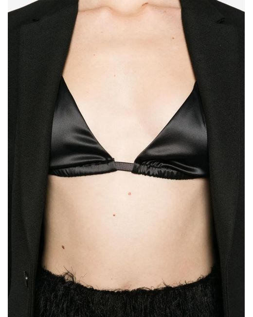 Totême Black Satin Bralette