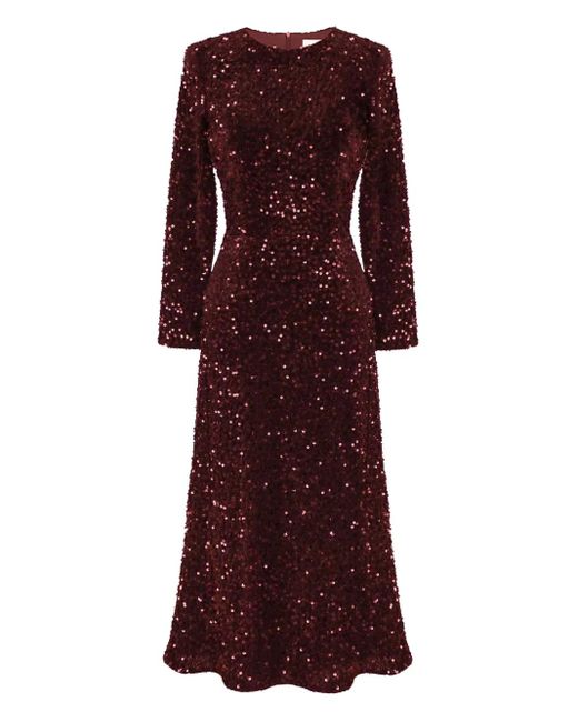 POST MERIDIEM Purple Kleid Mit Pailletten