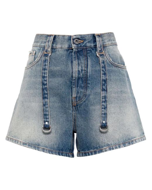 Off-White c/o Virgil Abloh Blue Light-Wash Denim Shorts