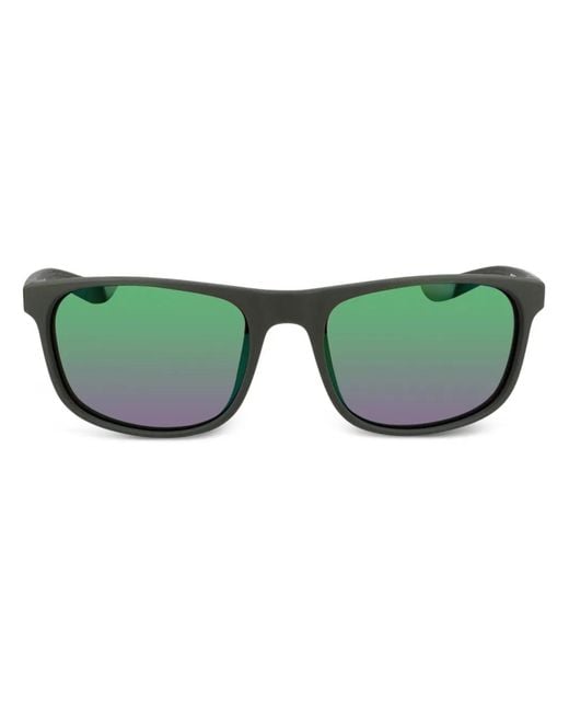 Nike Green Geometric-Frame Sunglasses