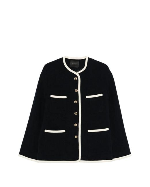 Thelaurent Black Button-Up Tweed Jacket