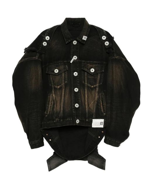 Maison Mihara Yasuhiro Black Reverse-Back Denim Jacket for men
