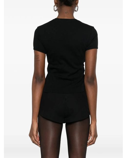 Coperni Black Gathered-Detail T-Shirt
