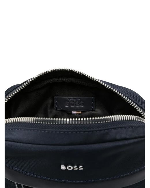 Boss Black Messenger Bag With Leather Trims for men