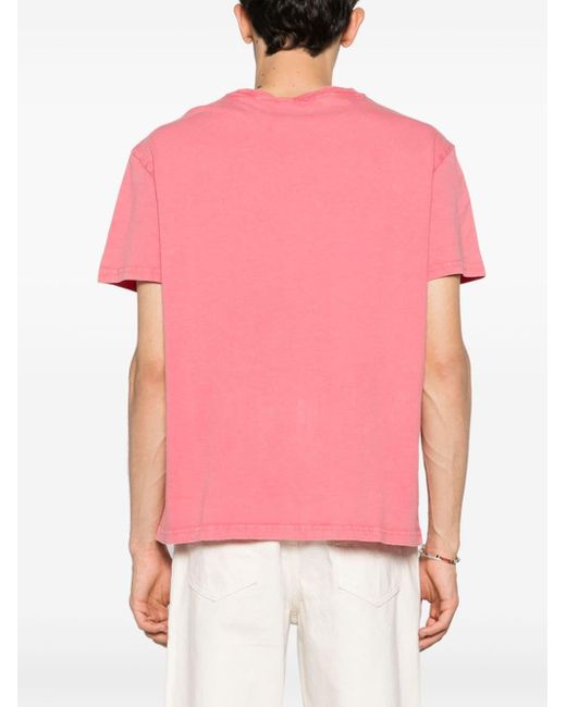 Polo Ralph Lauren Pink Cotton T-shirt With Pocket And Embroidered Logo for men
