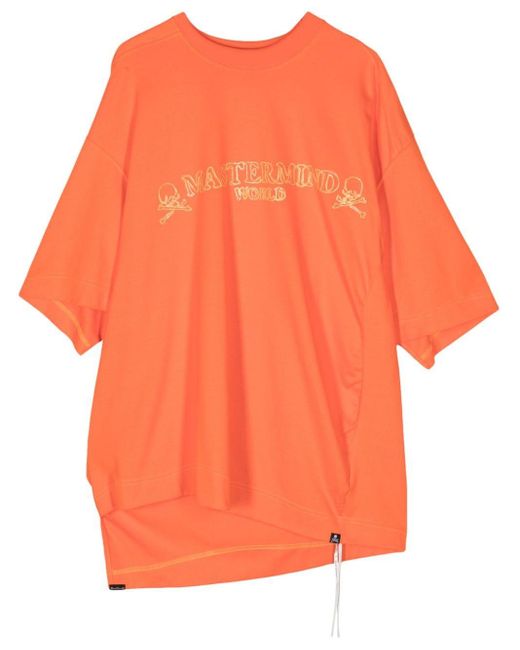 MASTERMIND WORLD Orange Logo-print Cotton T-shirt for men