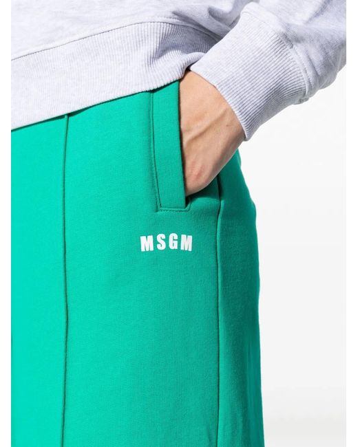 Pantalon De Jogging En Coton À Logo Imprimé MSGM en coloris Blue