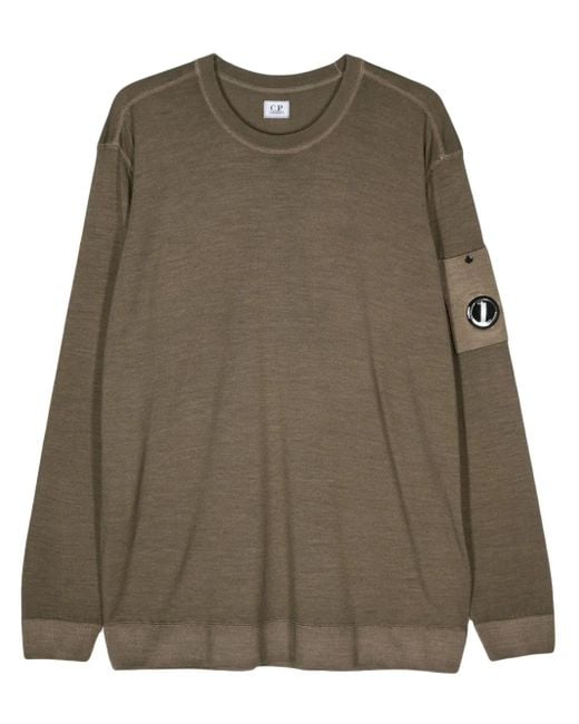 C P Company Green Lens-Detail Wool Jumper for men