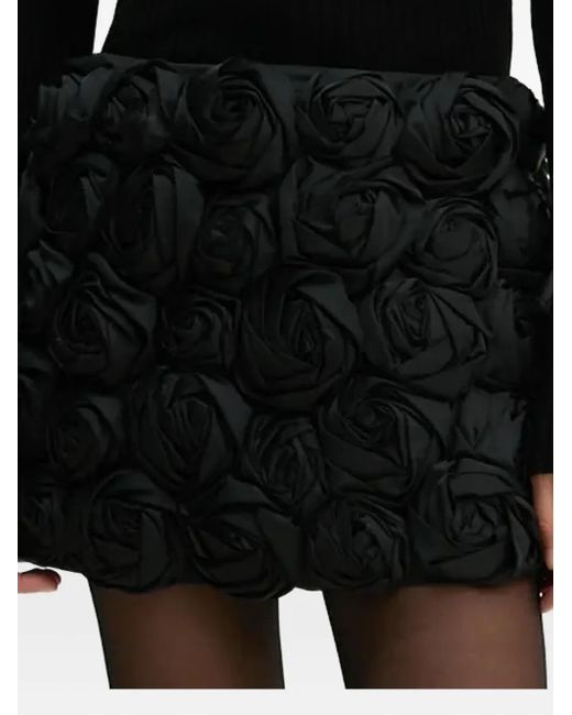 Herskind Black Rose-Detail Mini Skirt