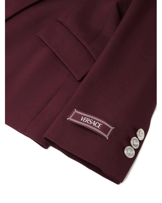 Versace Purple Single-Breasted Blazer