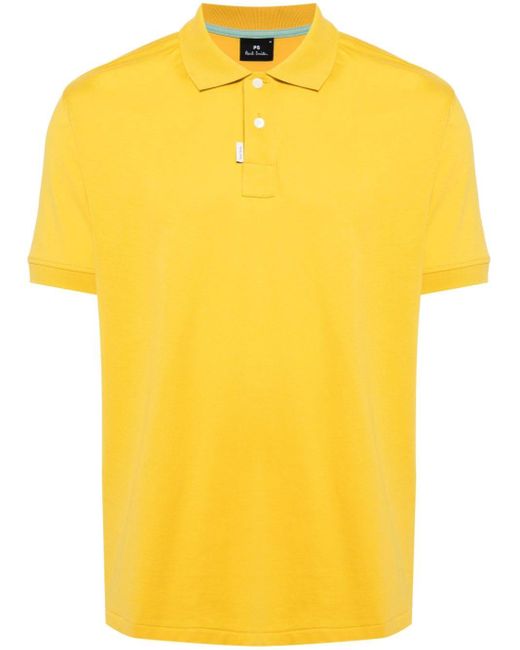 PS by Paul Smith Yellow Logo-tag Cotton Polo Shirt for men