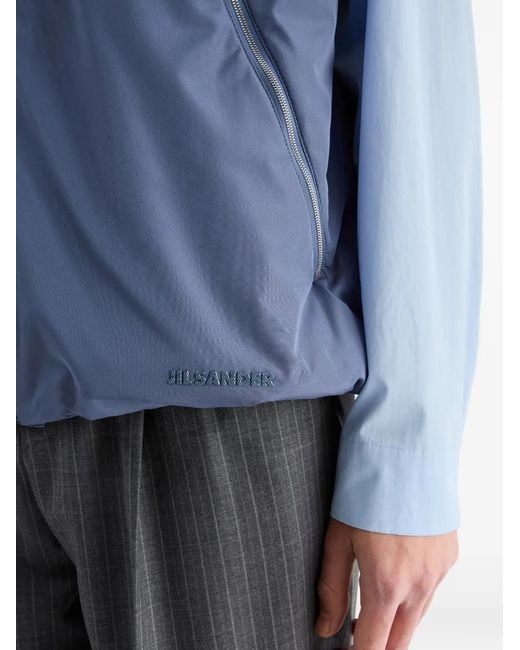 Jil Sander Blue Padded Taffeta Gilet for men