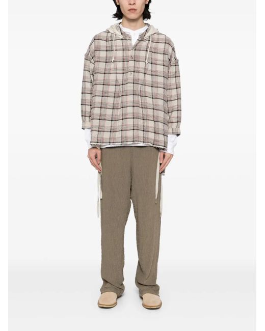 Undercover White Checked Hoodie for men