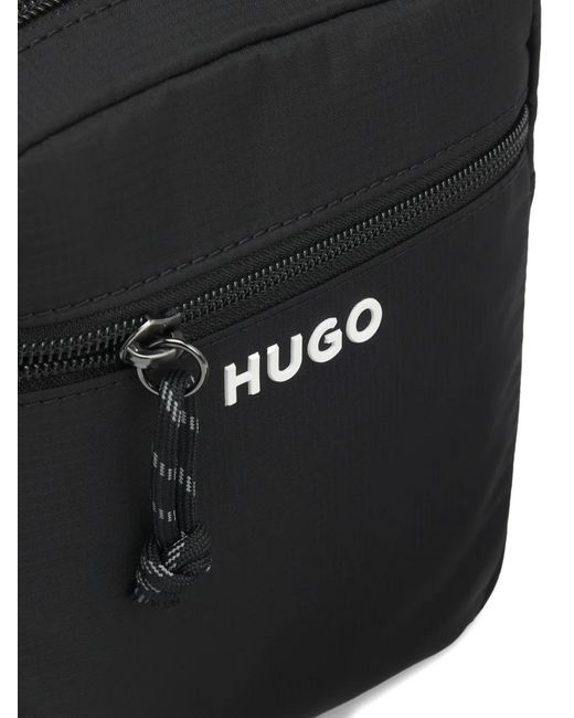 HUGO Black Logo Messenger Bag for men