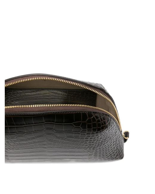 Totême Black Medium Croco-Embossed Clutch Bag