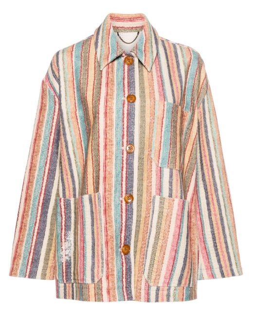 Dorothee Schumacher Pink Striped Comfort Cotton Jacket