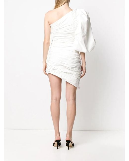 GIUSEPPE DI MORABITO White Ruched Asymmetric Style Dress