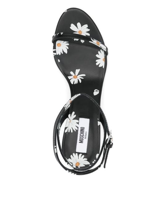 Moschino White Floral Print Sandals