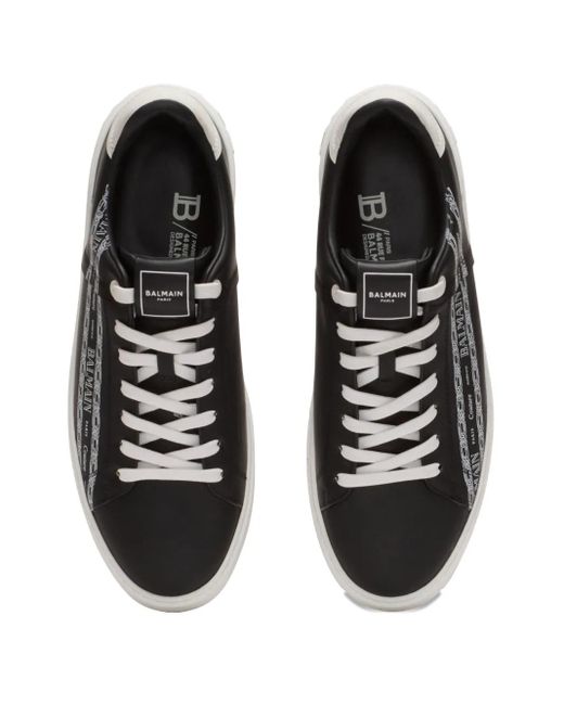 Balmain Multicolor B-Court Chain Logo Calfskin Low-Top Sneakers for men