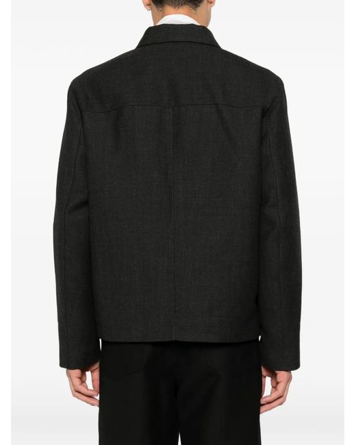 Sandro Black Zip-Fastening Pocket Jacket for men