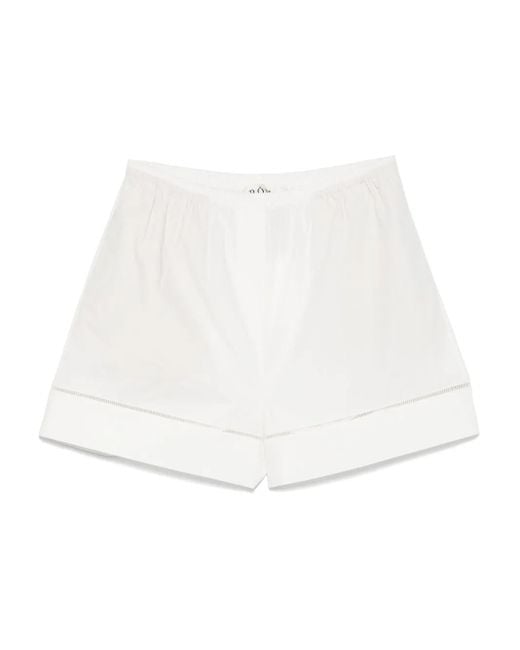 Bermudas de algodón Rohe de color White