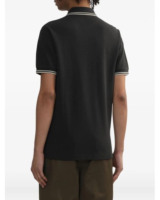 Fred Perry Black Cotton Polo Shirt for men
