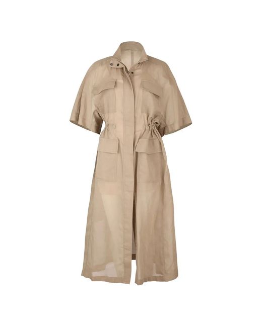Brunello Cucinelli Natural Utility Shirt Midi Dress