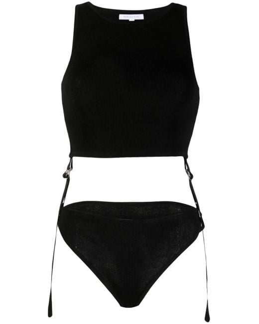 Patrizia Pepe リブニット ボディスーツ Black