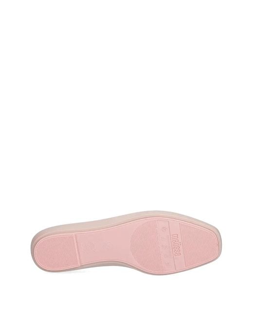 Melissa Pink Bow-Detail Ballet Flats
