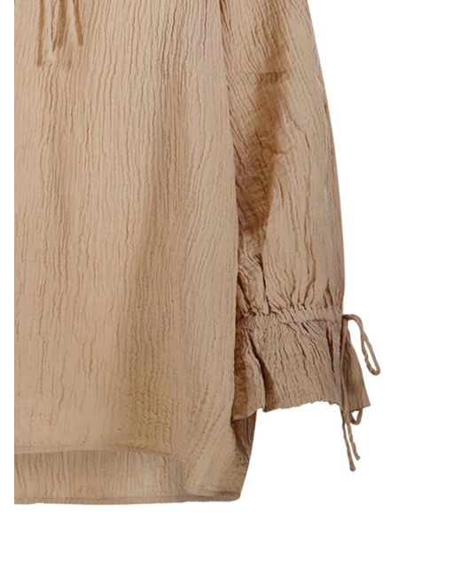 By Malene Birger Natural Rose Ruffled-Sleeve Blouse