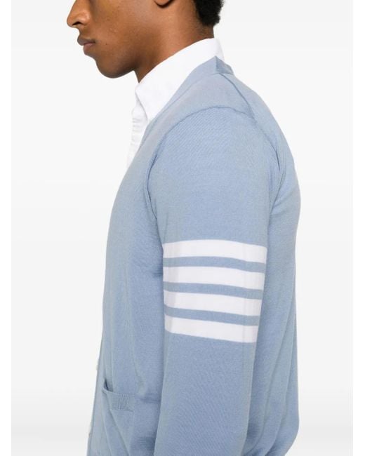 Thom Browne Blue Wool Cardigan for men