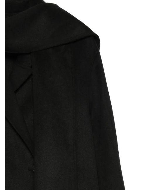 Liu Jo Black Double-Breasted Scarf Coat