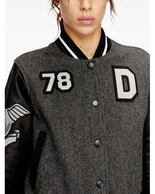 DIESEL Black L-Real Patch-Detail Bomber Jacket