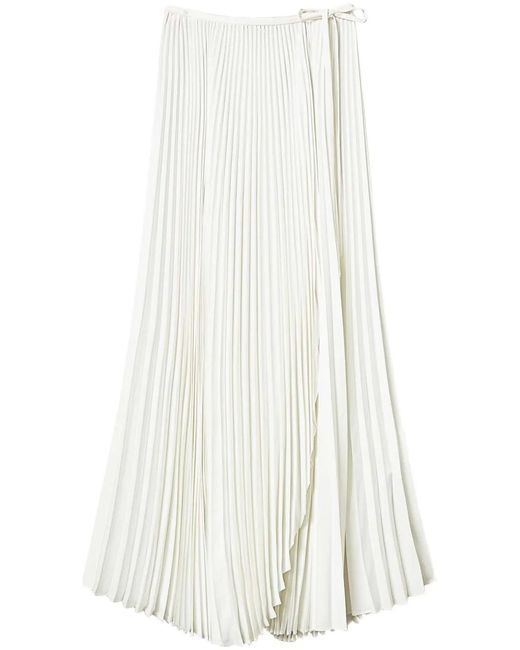 Twinset White Pleated Maxi Skirt