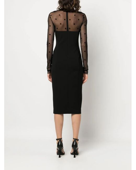 Givenchy Black Logo-Jacquard Midi Dress