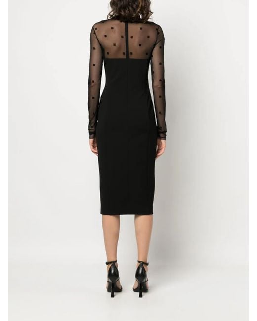 Vestido midi con logo en jacquard Givenchy de color Black