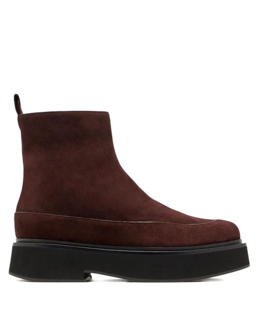 Neous Brown 50Mm Buna Platform Zip Ankle Boots