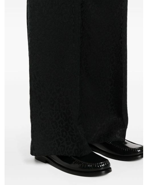 PS by Paul Smith Black Leopard-print High-rise Palazzo Pants