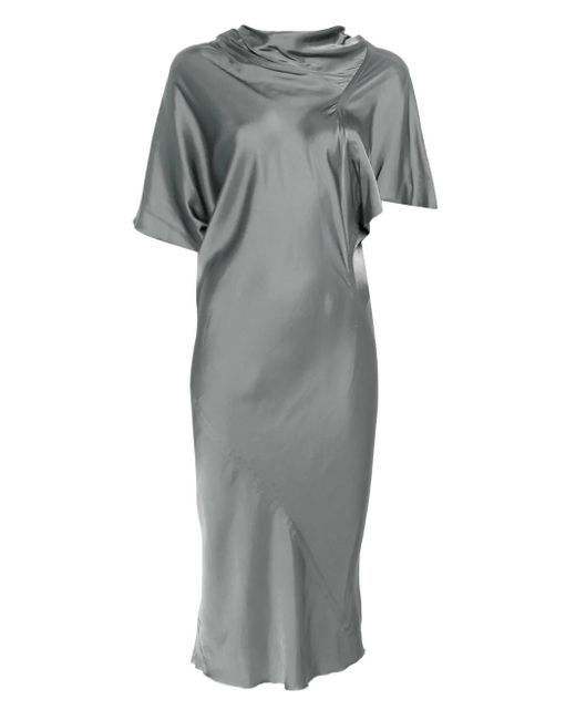 Abito Con Scollo Drappeggiato di Rick Owens in Gray