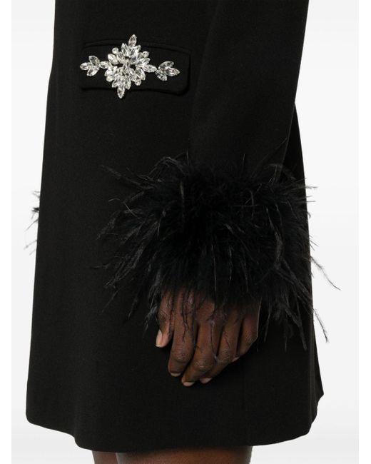 Loulou Black Crystal-embellished Crepe Minidress