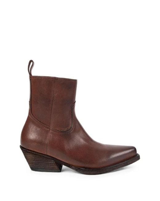 Ann Demeulemeester Brown Pointed-Toe Ankle Boots
