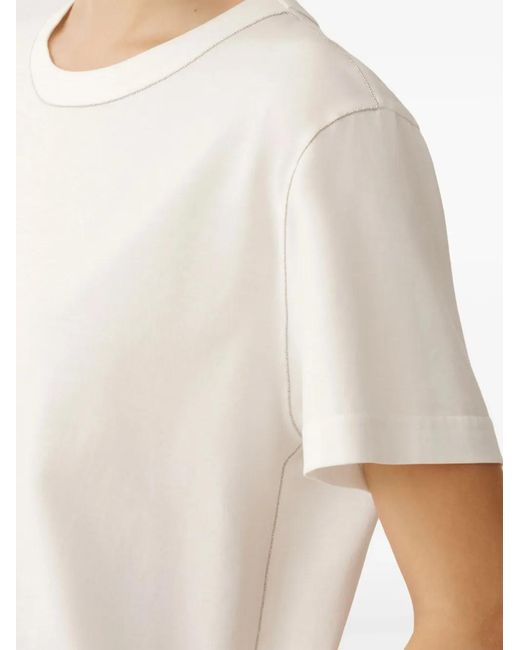 Fabiana Filippi White Monili-Chain-Trim T-Shirt