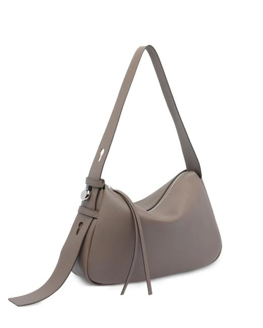 Tory Burch Gray Romy Zip-Fastening Leather Shoulder Bag