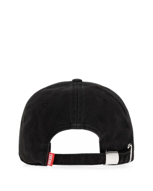 DIESEL Black Logo-Patch Baseball Cap for men