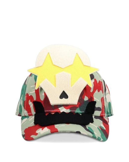 Walter Van Beirendonck Green Camouflage-Pattern Baseball Cap for men