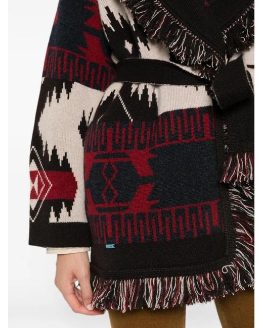 Alanui Black Fringe-Trim Cardigan