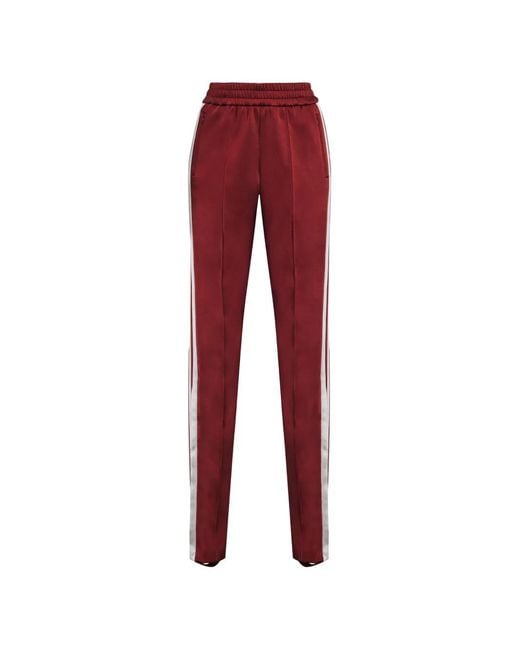Adam Lippes Red Nozomi Side-Stripe Track Pants