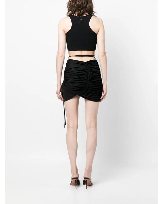 ANDREADAMO Black Cut-Out Detail Asymmetric Skirt