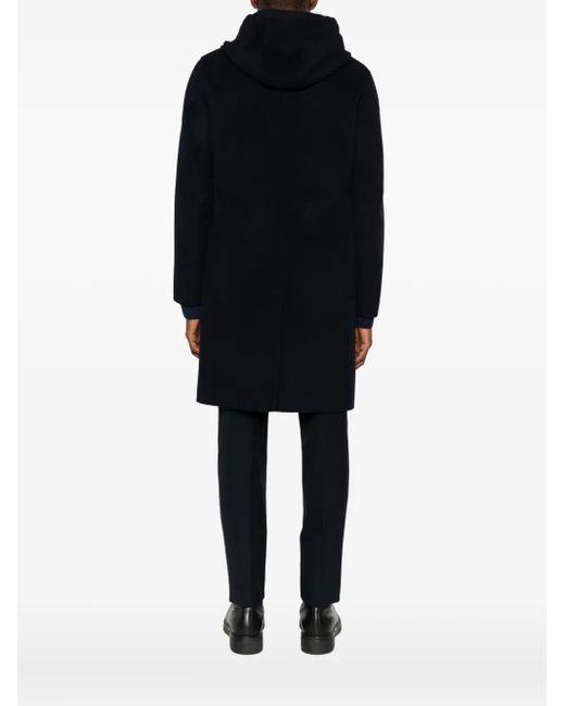 Lardini Black Virgin Wool Single-Breasted Coat for men